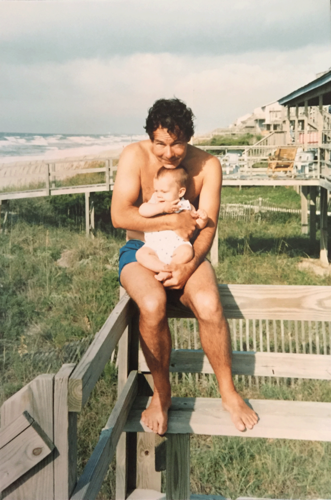 Marty with Laura as an infant at Emerald Isle